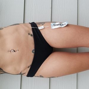 Black Frankies Bikinis ribbed bottoms